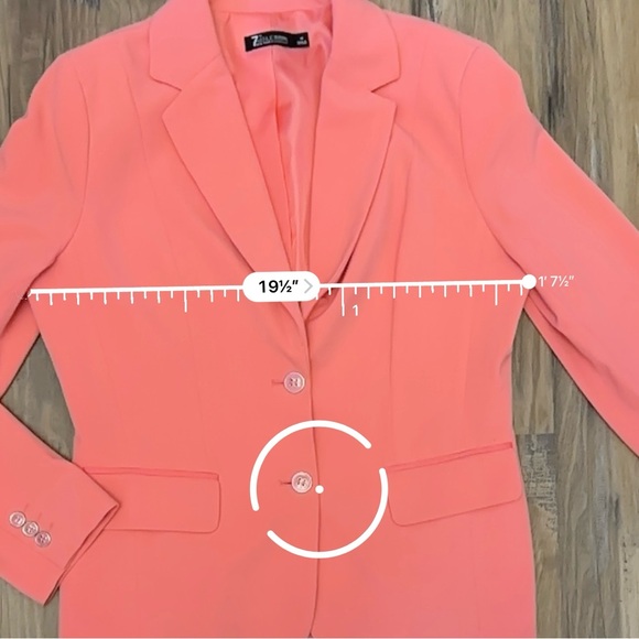 Pink 2 Button Blazer Suit Jacket - Picture 7 of 8